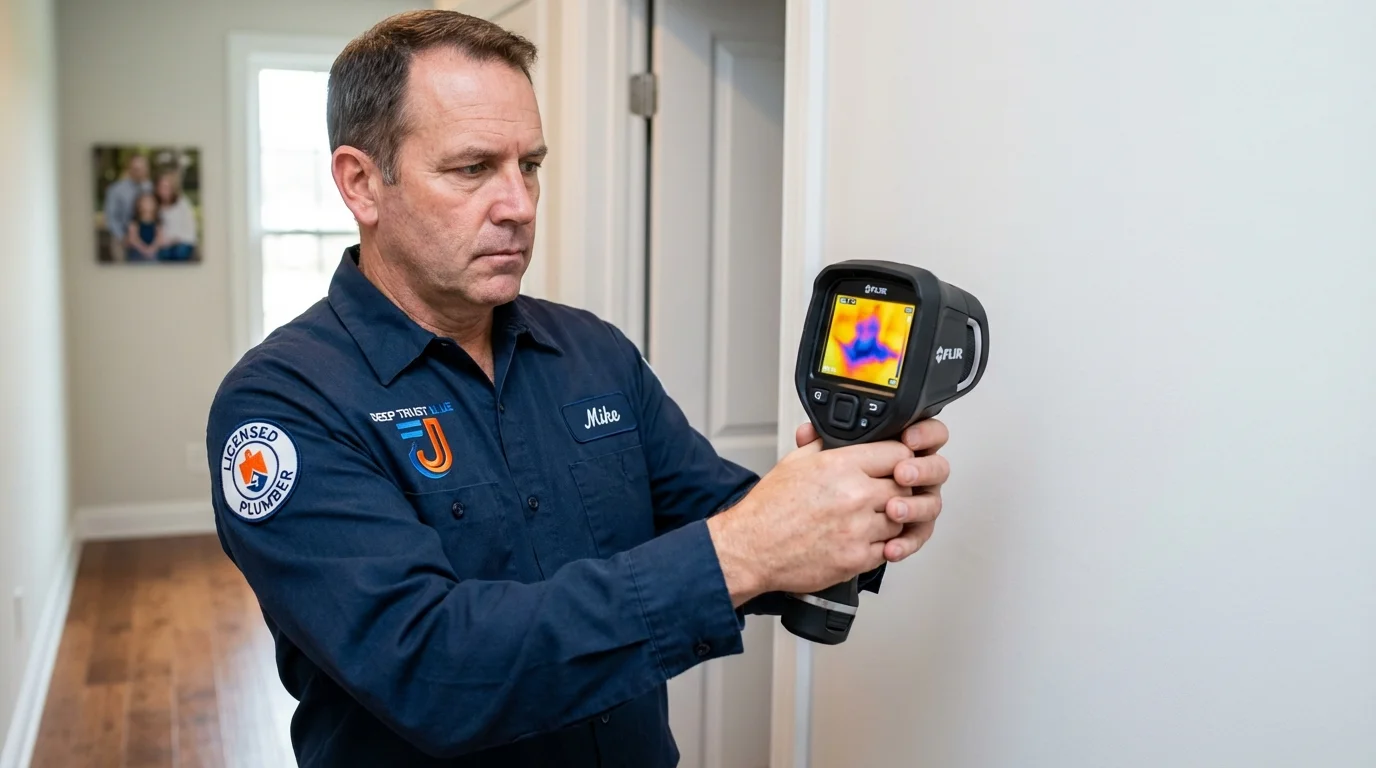Thermal imaging leak detection by Johns Plumbing LLC in West Tisbury